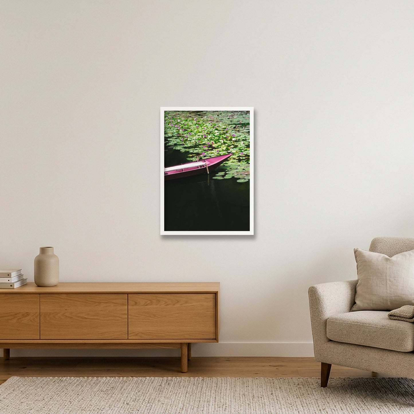 Lotus Drift — 42×59cm, 17×23" White Frame