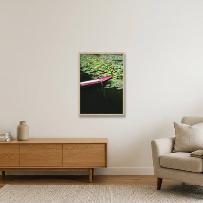 Lotus Drift — 42×59cm, 17×23" Oak Frame