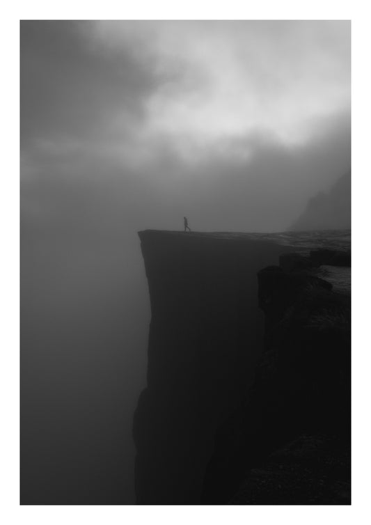 Solitude on Preikestolen Norway's Iconic Cliff