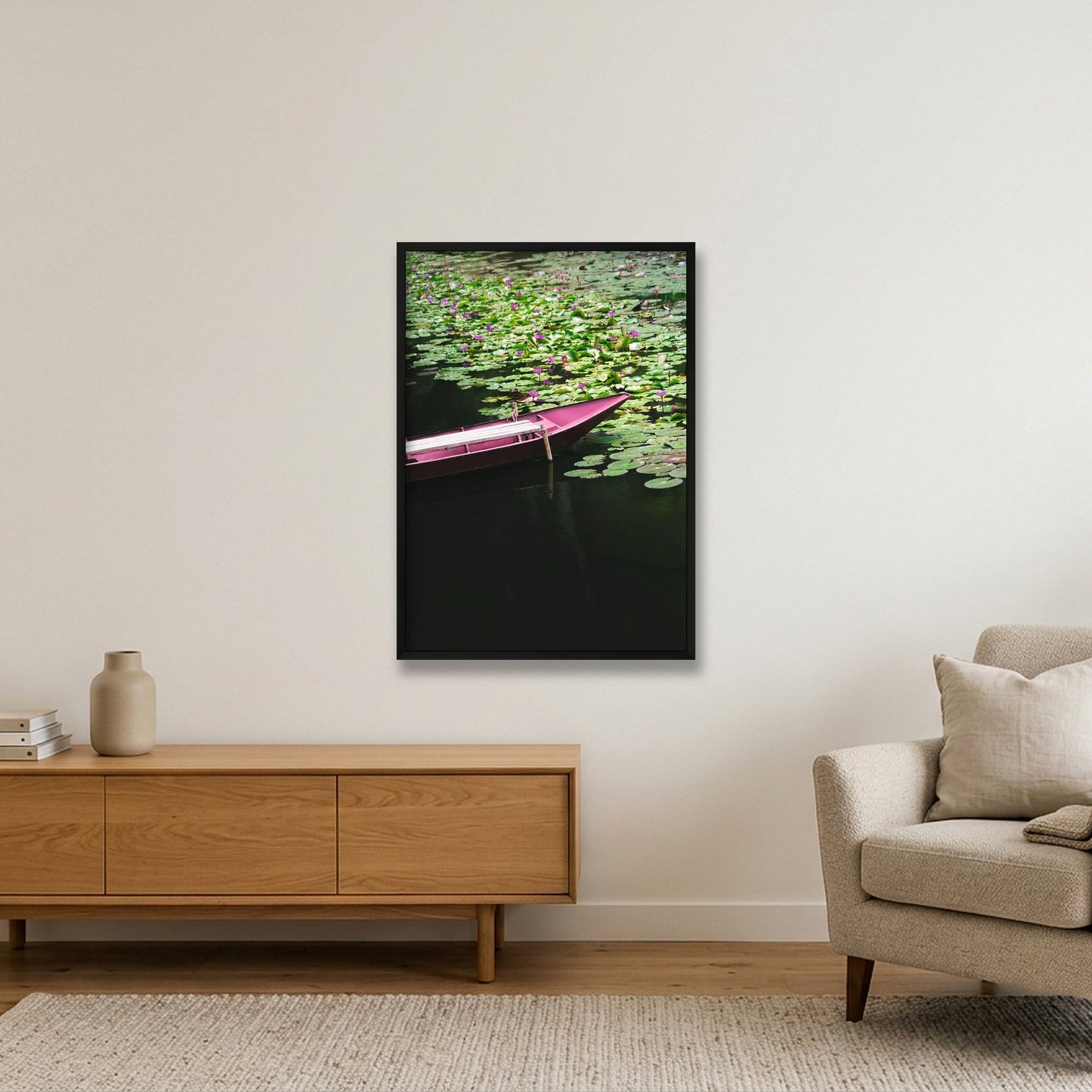 Lotus Drift — 59×84cm, 23×33" Black Frame